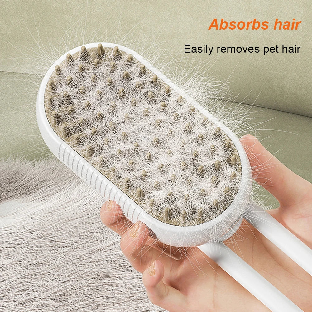 Ultimate 3-in-1 Pet Grooming Brush: Electric Steam Cleaner, Massage Spray, and Hair Remover for Cats and Dogs