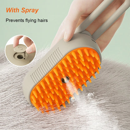 Ultimate 3-in-1 Pet Grooming Brush: Electric Steam Cleaner, Massage Spray, and Hair Remover for Cats and Dogs