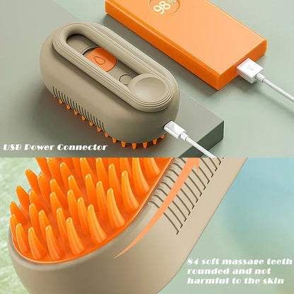 Ultimate 3-in-1 Pet Grooming Brush: Electric Steam Cleaner, Massage Spray, and Hair Remover for Cats and Dogs