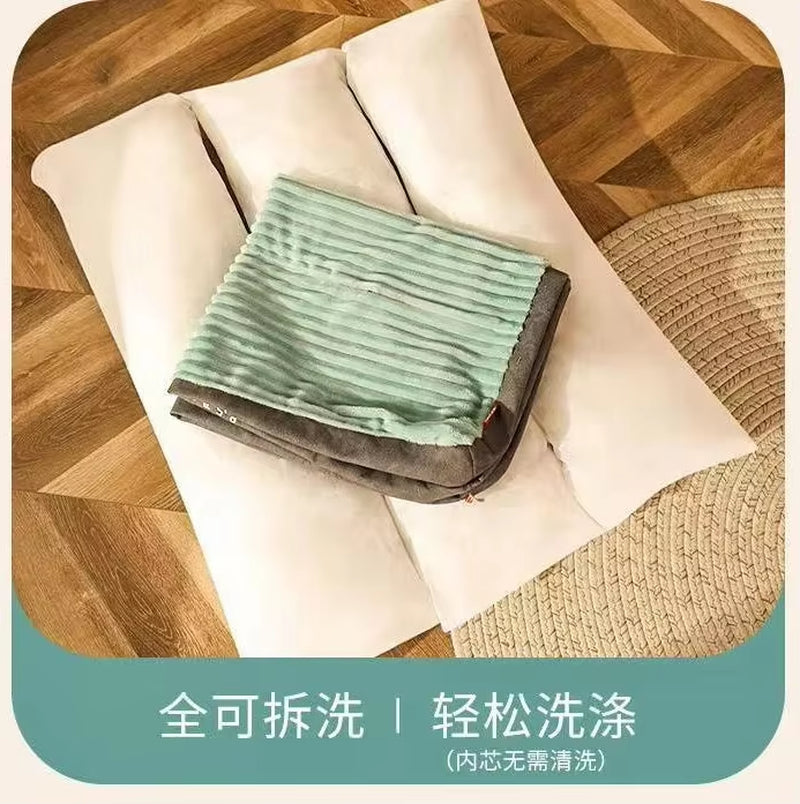 Detachable Easy to Clean Warm Floor Mat for Sleeping Breathable Washable Pet Sleeping Bed Mat Dog Bed Corduroy Dog Mat Plush Bed