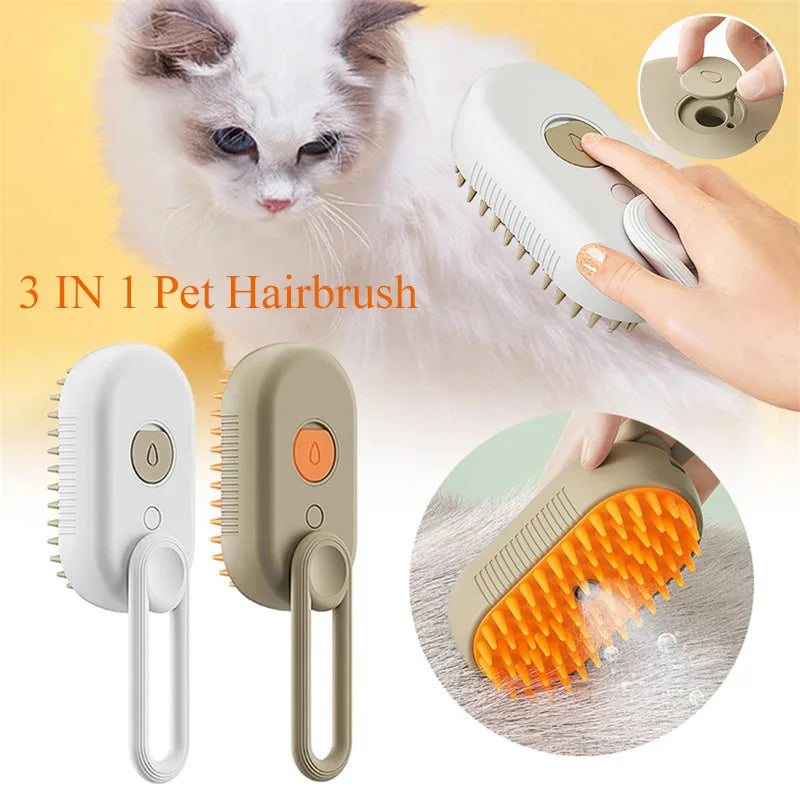 Ultimate 3-in-1 Pet Grooming Brush: Electric Steam Cleaner, Massage Spray, and Hair Remover for Cats and Dogs