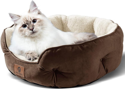 Cozy & Stylish Small Dog Bed - Extra Soft, Machine Washable, Anti-Slip, Water-Resistant, Perfect for Puppies & Kittens - 20 Inches, Brown